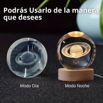 Esfera de Cristal 3D con Luz Nocturna