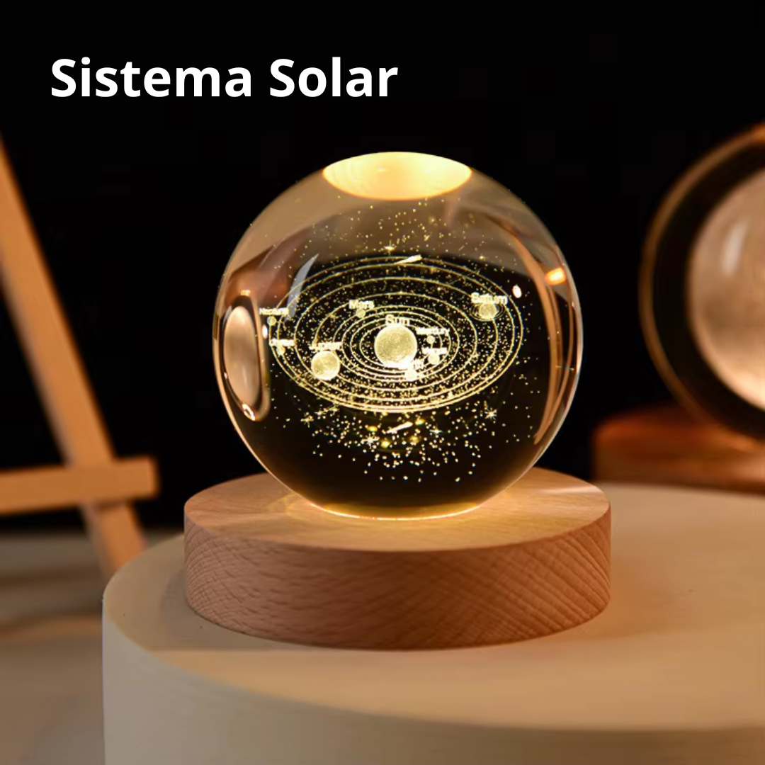 Esfera de Cristal 3D con Luz Nocturna